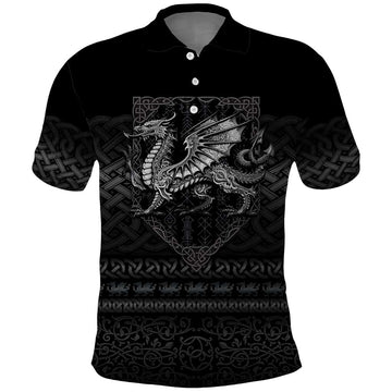 Welsh Celtic Culture Polo Shirt Wales Y Ddraig Goch with Knot LT03