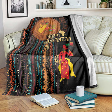 Happy Kwanzaa African Blanket - Tribal Pattern LT03