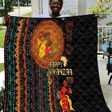 Happy Kwanzaa African Quilt - Tribal Pattern LT03
