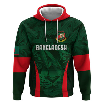 Custom Bangladesh Cricket Hoodie The Tigers Green-Red Glory LT03