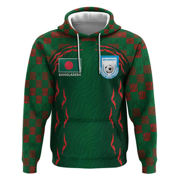 Custom Bangladesh Football Hoodie Bengal Tigers Green-Red Warriors LT03