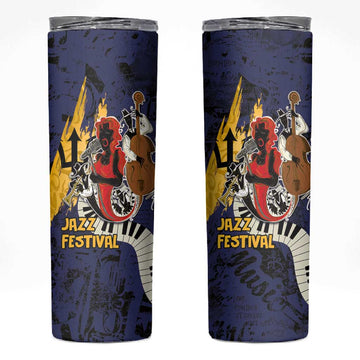 Afro-Barbados Jazz Festival Skinny Tumbler Abstract Jazz Art LT03