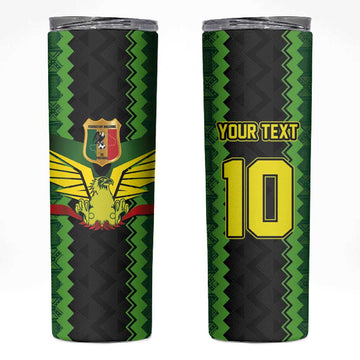 Custom Mali Football Skinny Tumbler Les Aigles-Green, Gold & Red LT03