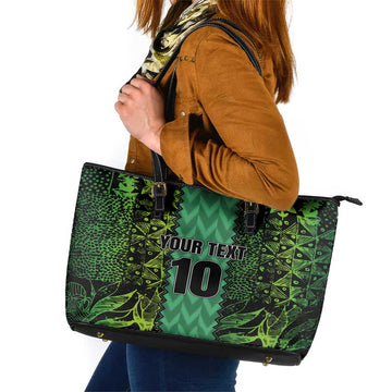 Custom Nigeria Football Champion 2024 Leather Tote Bag LT03