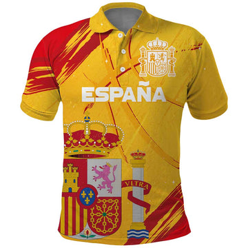 Custom Basketball Fan Jersey Spanish Polo Shirt Royal Seal of España LT03