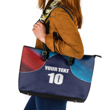 Custom USA Cricket Leather Tote Bag With Flag Style LT03