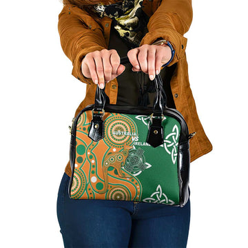 Australia And Ireland Rugby Shoulder Handbag Walllabies And Shamrock Together LT05