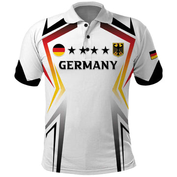 Custom Germany 2024 Football Polo Shirt Go Champions Nationalelf White Version LT05
