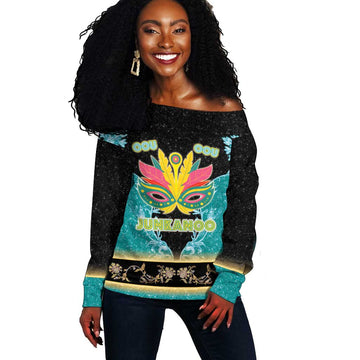 Afro Bahamians Junkanoo Off Shoulder Sweater Junkanoo Is Life LT05