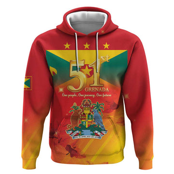 Happy 51st Independence Day Grenada Hoodie One People One Journey One Future LT05