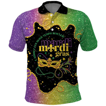Mardi Gras Polo Shirt Laissez Les Bons Temps Rouler LT05