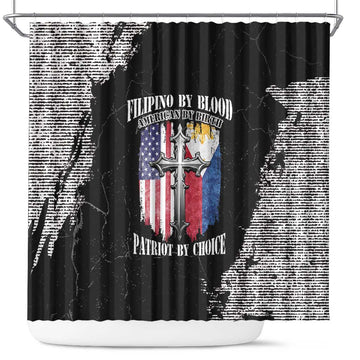 Philippines And USA Shower Curtain Grunge Style LT05