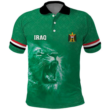 Custom Iraq Football Polo Shirt Go Champions LT05