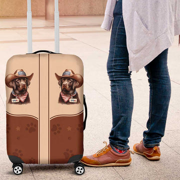 Cowdog Luggage Cover Cowboy Patriotic Labrador Western Yoke LT05