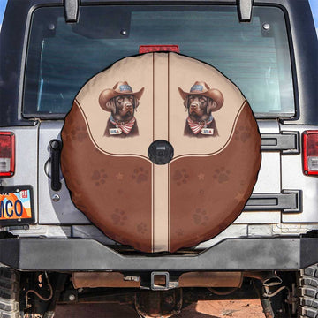 Cowdog Spare Tire Cover Cowboy Patriotic Labrador Western Yoke LT05
