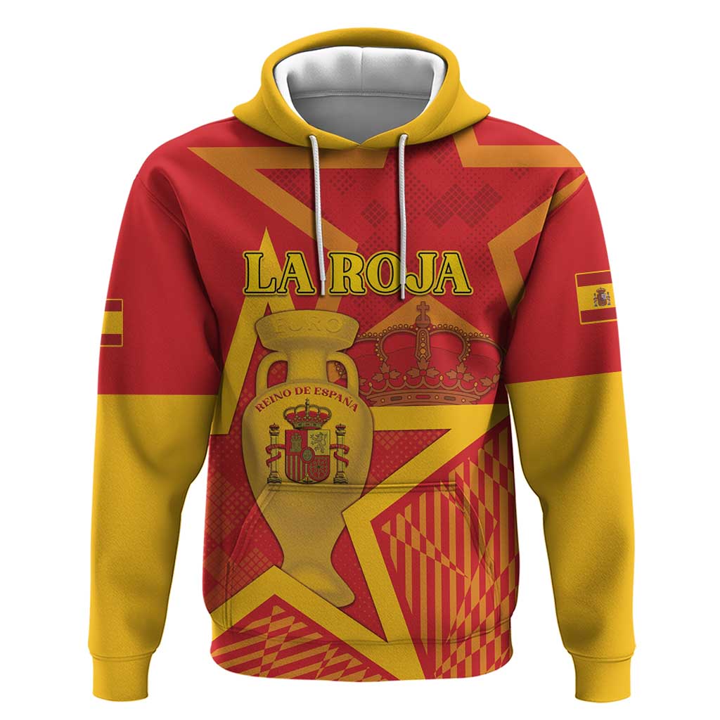 Custom Spain 2024 Football Hoodie La Roja Reigns Supreme LT05