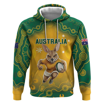 Custom Australia Rugby 2024 Hoodie Go Wallabies Aboriginal Pattern LT05