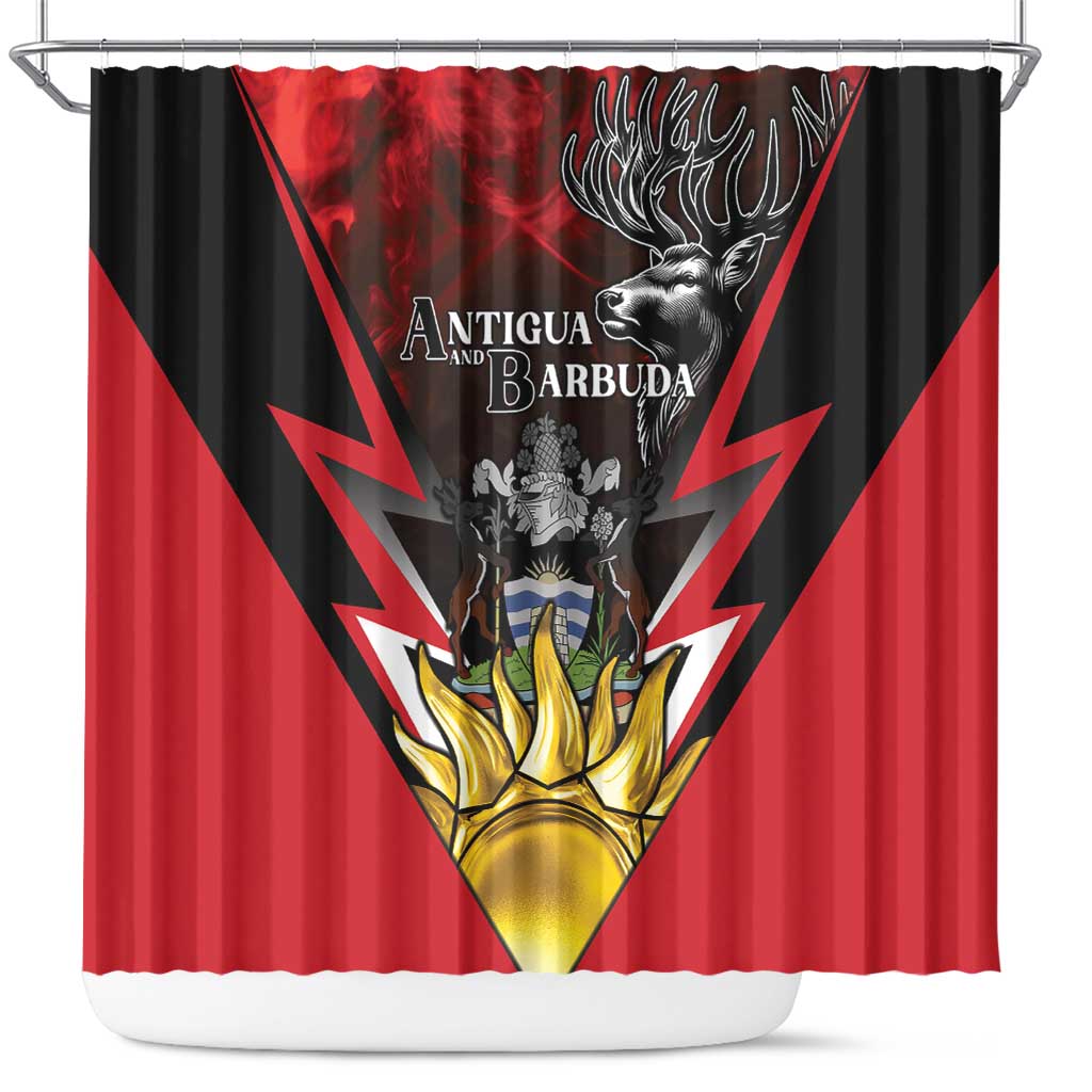 Antigua and Barbuda Shower Curtain Coat Of Arms With Fallow Deer LT05