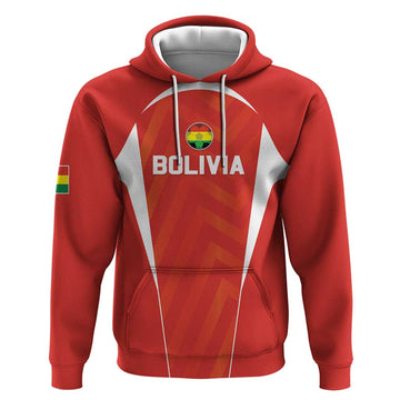 Custom Bolivia Football Hoodie Go Champions La Verde Red Version LT05