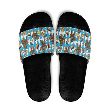 Funny Bigfoot Oktoberfest Slide Sandals Sasquatch Beer Pretzel Bavarian LT05