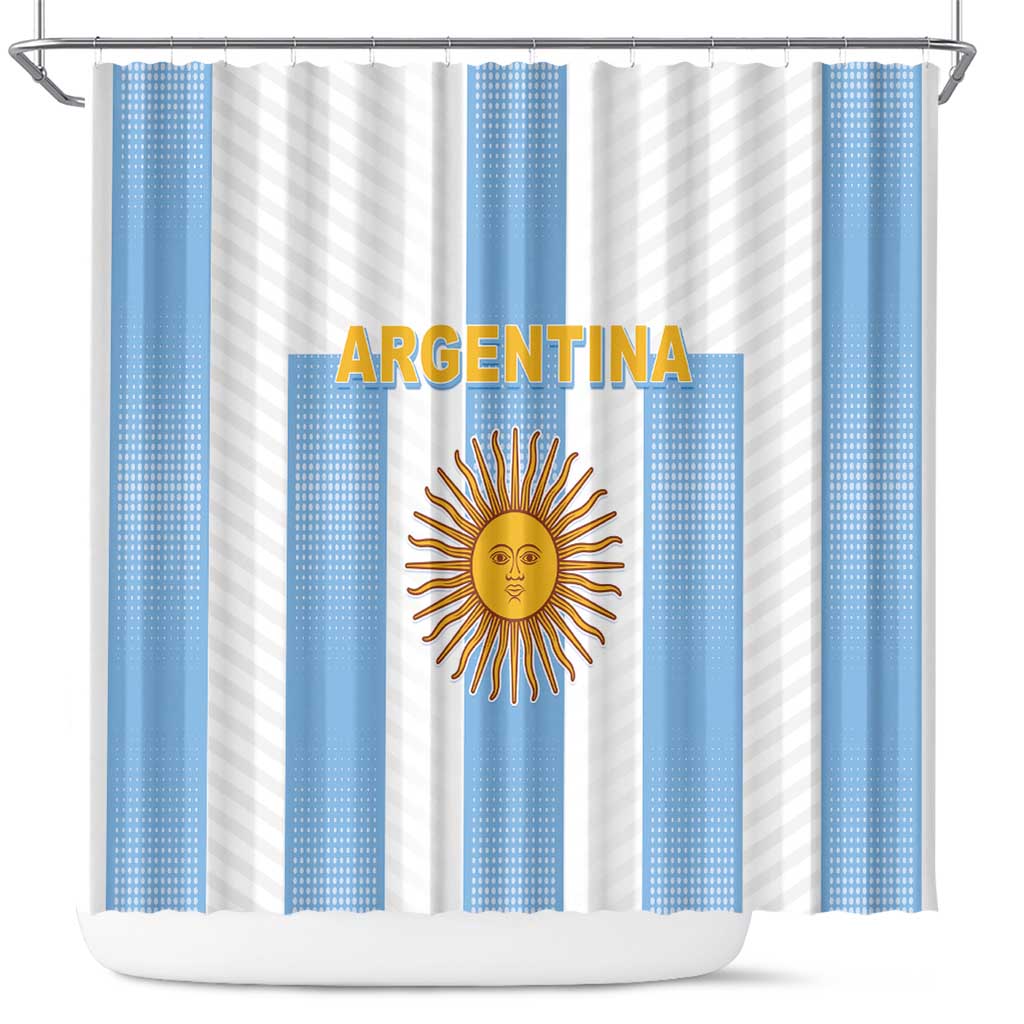 Argentina Football Shower Curtain Albiceleste Unique Style LT05