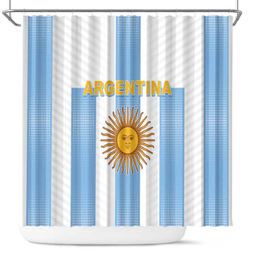 Argentina Football Shower Curtain Albiceleste Unique Style LT05