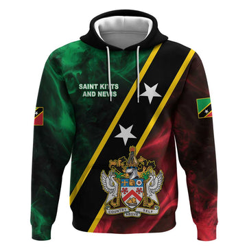 Personalized Saint Kitts and Nevis Hoodie Flag Style With Stars LT05