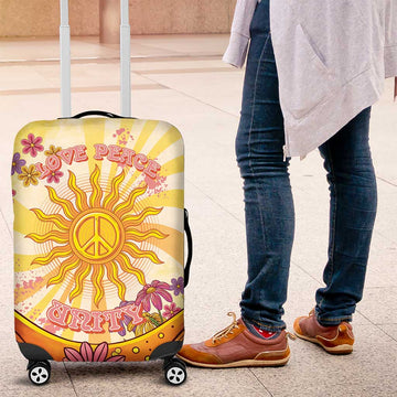 Love Peace Unity Luggage Cover Hippie Soul Sunflower LT05
