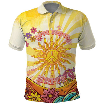 Love Peace Unity Polo Shirt Hippie Soul Sunflower LT05
