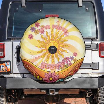 Love Peace Unity Spare Tire Cover Hippie Soul Sunflower LT05