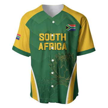 Custom South Africa Cricket Baseball Jersey Go Champions Protea Pattern LT05