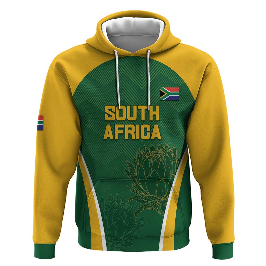 Custom South Africa Cricket Hoodie Go Champions Protea Pattern LT05