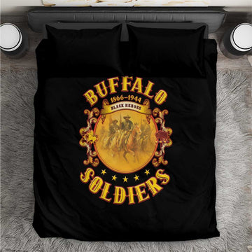 Honor Buffalo Soldiers Bedding Set African American Cavalry Black Version LT05