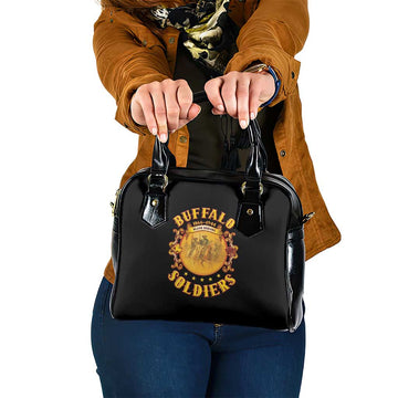Honor Buffalo Soldiers Shoulder Handbag African American Cavalry Black Version LT05