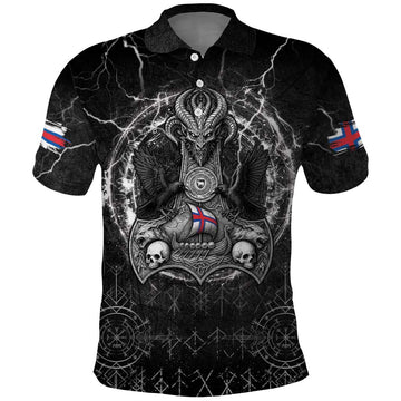 Personalized Faroe Islands Viking Polo Shirt Odin's Raven Legacy LT05