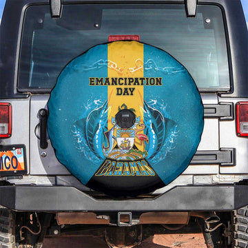 Bahamas Emancipation Day Spare Tire Cover Blue Marlin With Coat Of Arms LT05