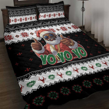 South Africa Christmas Quilt Bed Set Hip Hop Santa Claus LT05