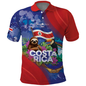Costa Rica Independence Day Polo Shirt 204 Years Of Freedom LT05