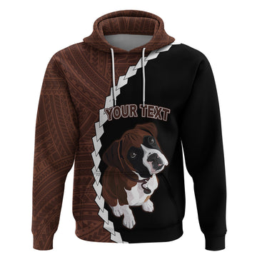 Custom Boxer Dog Hoodie With Polynesian Tribal Tattoo LT6