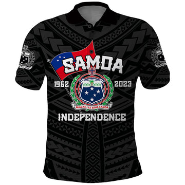 Samoa Independence Polo Shirt 2023 Black Style LT6
