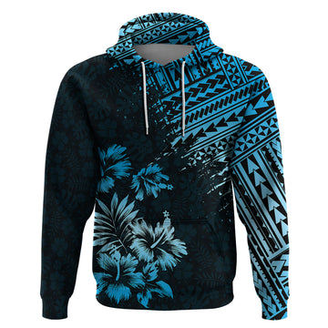 Hawaii Summer Hoodie Mix Polynesian Black-Blue LT6