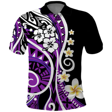 Plumeria Polynesian Polo Shirt Trending Purple LT6