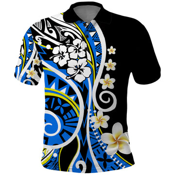 Plumeria Polynesian Polo Shirt Trending Blue LT6