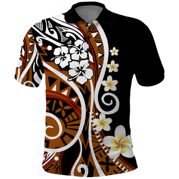 Plumeria Polynesian Polo Shirt Trending Brown LT6