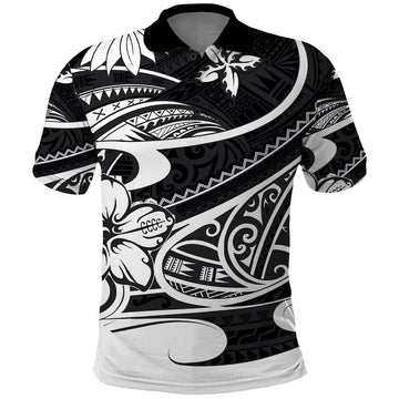 Polynesian Tribal Polo Shirt Black LT6