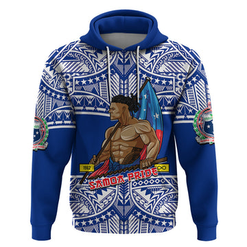 Personalized Samoa Pride Hoodie Tribal Patterns Blue LT6