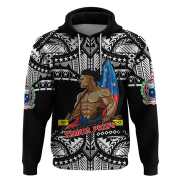Personalized Samoa Pride Hoodie Tribal Patterns Black LT6