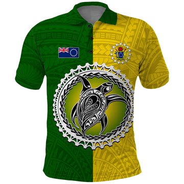 Cook Islands Polo Shirt Yellow-Green Half Style LT6