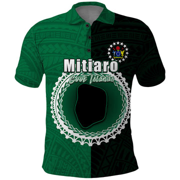 Custom Mitiaro Of Cook Islands Polo Shirt Mix Half Black LT6