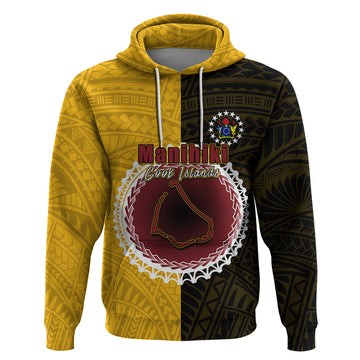 Custom Manihiki Of Cook Islands Hoodie Mix Half Black LT6